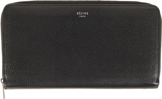 Celine Black Leather Long Wallet (Bi-Fold) (Pre-Owned)