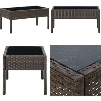 vidaXL Tavolo da Giardino Marrone 75x40x37 cm in Polyrattan - Tavolo da patio - Tavolo in rattan
