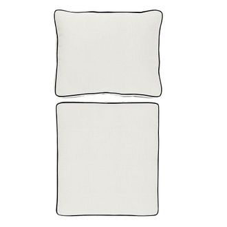Ballard Designs Replacement Seat and Back Cushion with Zipper - 26x42 - Box Edge, Canvas White/Black - Ballard Designs