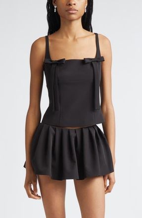 Sandy Liang Amelie Bow Detail Tank in Black at Nordstrom, Size 4