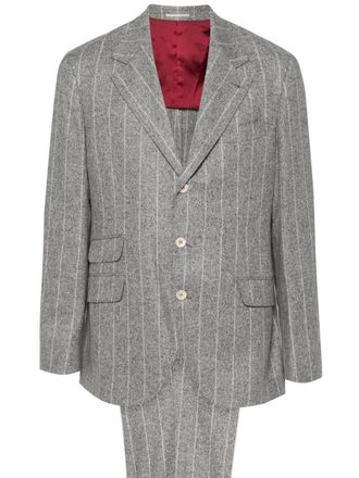Brunello Cucinelli speckle-knit single-breasted suit - Grey