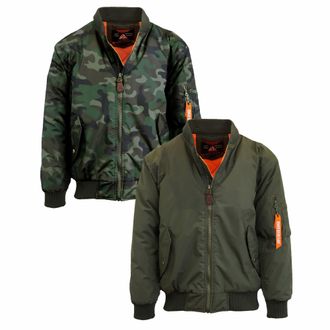 Spire by Galaxy Mens Heavyweight MA-1 Bomber Flight Jacket - 2 Pack