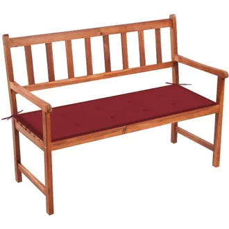 vidaXL Banco De Jard&iacute;n Con Coj&iacute;n Madera Maciza De Acacia 120 Cm Vidaxl