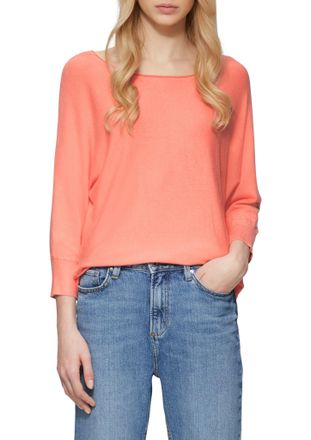 QS by s.Oliver Strickpullover QS, Damen, Gr. XL (42), rot, Strick, Obermaterial: 83% Viskose, 17% Polyamid, unifarben, regular fit taillenbedeckt, U-Boot-Ausschnitt,