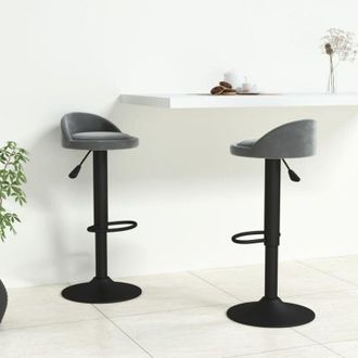 vidaXL vidaXL Sgabelli da Bar 2 pz Verde Scuro in Velluto