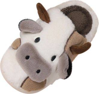 Generic Women Men Cotton Slippers Comfortable Plush Slipper Non-Slip Comfortable Cotton Lightweight Warm Lightweight Slippers, grey, 8.5 UK