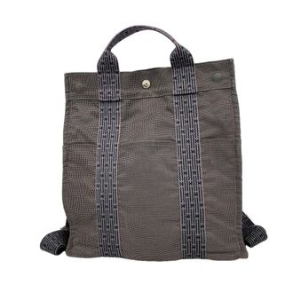 Herm&egrave;s Gray Nylon Backpack (Pre-Owned)