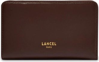 Lancel Accessoires, Dames, Bruin, ONE Size, Leer, Rechthoekige Portemonnee met Ritssluiting