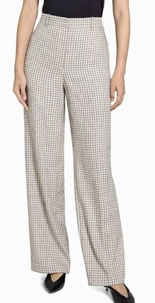 Theory Classic Trouser In Cream Multi