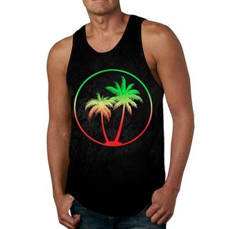 Generic Beach Vests Tank Tops for Men UK Casual Hawaiian Tropical Palm Tree Printed Sleeveless Muscle Tee Shirts Tops Workout Summer Vacation Blouses Gym Tank