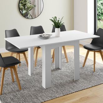 IDMarket Dona Mesa De Comedor Extensible 4-8 Personas Blanco 80-160 Cm