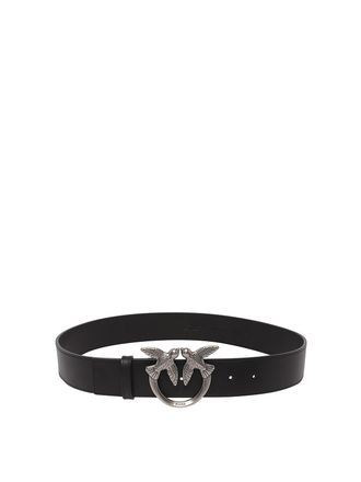Pinko Love Berry 4 Leather belt with logo buckle
