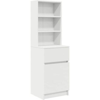 vidaXL Vidaxl - Mesilla de noche de madera de ingeniería blanca 39x35x125 cm