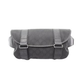 Gucci Pre-owned Belt Bags, male, Black, Size: ONE SIZE Pre-owned GG nylon leather waist bag