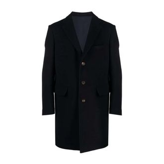 Eleventy Middernachtblauwe Wollen Jas - Heren - Mantel - Blauw - XL - Wol - Jassen