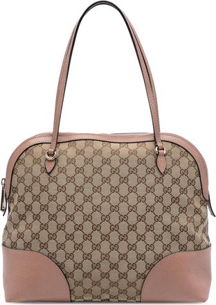 Gucci Pre-owned Womens Medium Gg Canvas Bree Dome Tote - Tan Textile - One Size