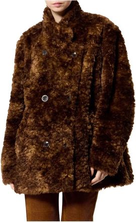 Isabel Marant Jya Jas - Dames - Mantel - Bruin - S - Polyester - Jassen