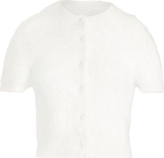 Maison Margiela Cardigan crop a maniche corte - Bianco