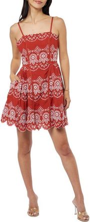 Ciebon Evelyn Eyelet Lace Sundress in Red Multi at Nordstrom, Size X-Small