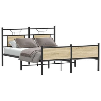 Berkfield Home Bed Frame without Mattress Sonoma Oak 140x200 cm Engineered Wood in Brown