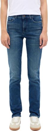 Mustang Slim-fit-Jeans MUSTANG Damen Style Shelby Slim, Damen, Gr. 26, L&auml;nge 34, blau (602 mittelblau), Denim/Jeans, 90% Baumwolle, 6% Polyester, 4% Elasthan,