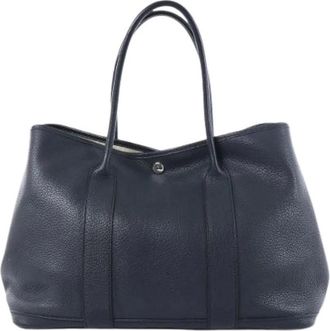 Herm&egrave;s Pre-owned Garden Party 36 PM Tote - Dames - Vintage Shopper - Blauw - ONE Size - Leer - Vintage