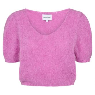 Americandreams Lolanda Pullover - Dames - Ronde hals truien - Paars - L - Wol - Truien & Vesten