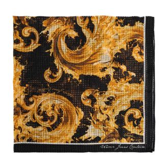 Versace Jeans Couture Silky Scarves, female, Black, Size: ONE SIZE Barocco Pattern Scarf
