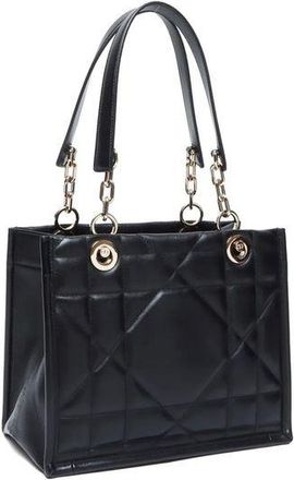Dior Womens Quilted Leather Shoulder Bag Black With Suede