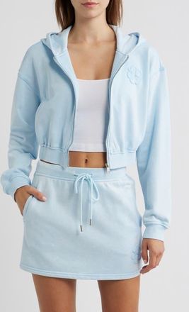 Kulani Kinis Cropped Full Zip Hoodie in Baby Bluebell at Nordstrom, Size X-Large