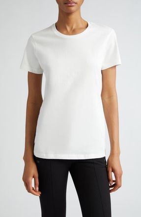 Moncler Logo Patch Cotton Jersey T-Shirt in Natural at Nordstrom, Size Medium