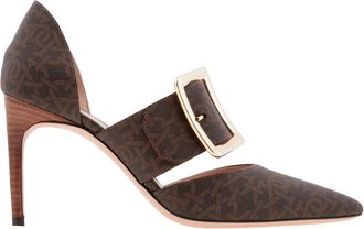 Bally Jessye 85 Buckle Monogram Pumps, Brand Size 35 ( US Size 4.5 )