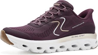 Skechers Glide Step Sole Hands Free Slip-Ins Womens Shoes Burgundy Gold : 7.5 B - Medium, Textile
