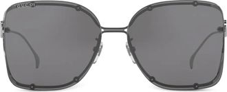 Gucci oversize-frame sunglasses - women - Metal - 60 - Silver