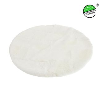 OEM Alfombra Redonda De Piel De Oveja Natural De &Oslash;100 Cm, Color Blanco, &Oslash;100 Cm