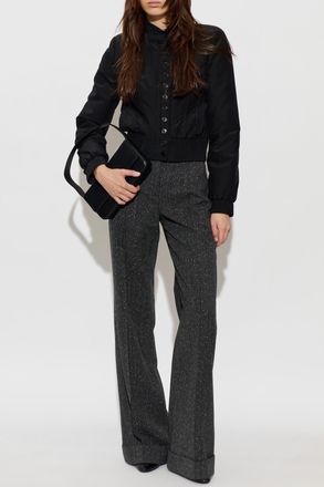 Alexander McQueen Quilted Jacket With Decorative Stitching, Womens, Black