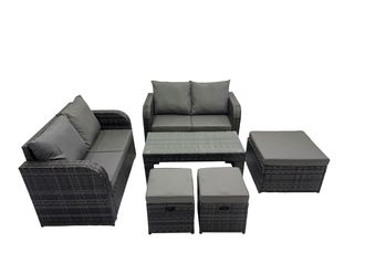 Fimous Garden Outdoor Furniture Set with 3 Stools Dark Grey Mixed