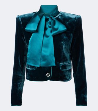 Retrof&ecirc;te Retrof&ecirc;te Alto cropped scarf-detail velvet jacket