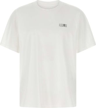 Maison Margiela Printed T Shirt Bianco/Nero-Uomo