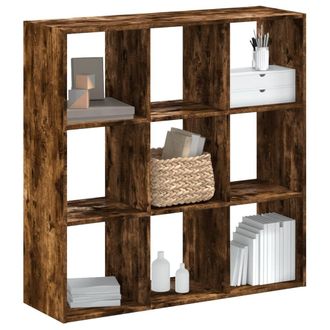 Berkfield Home Bookcase Smoked Oak 102x32x102 cm Engineered Wood in Brown | Size: 102 x 32 x 102 cm