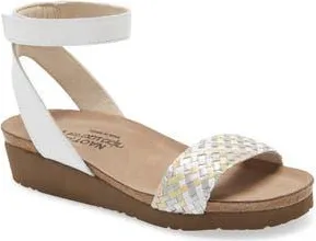 Naot Abbie Ankle Strap Sandal in White Metallic/Pearl Leather at Nordstrom Rack, Size 10Us / 41Eu