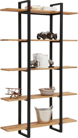 HOME AFFAIRE Regal »Krystian« Masse (B/T/H) cm: 120/29/189, Raumteiler, Ablagen aus Eichenholz, Gestell aus robustem Metall