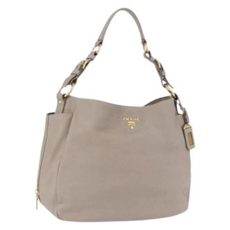 Prada Pre-owned Vintage Shoulder Bag - Dames - Pre-owned - Grijs - Maat: ONE Size Leer