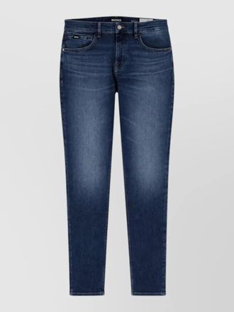 HUGO BOSS denim trousers faded effect belt loops five pockets