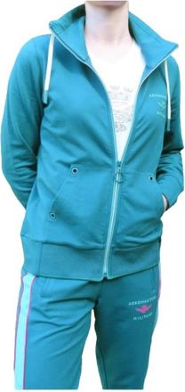 Aeronautica Ritssluiting Gilet van Katoen/Elasthaan - Dames - Vesten met rits - Groen - M - Katoen - Hoodies & sweatvesten
