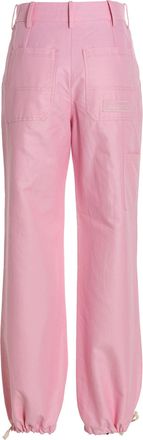Marni Logo-Embroidered Linen Blend Trousers - Pink