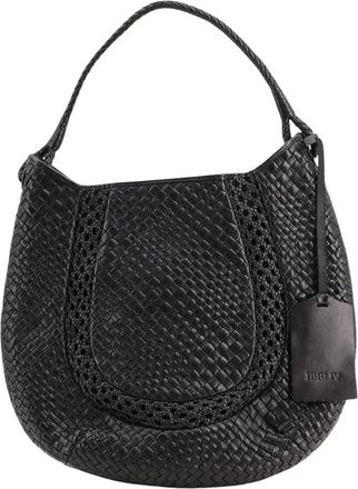 Ibeliv Tassen, Dames, Zwart, ONE Size, Leer, Schoudertas met gevlochten handvat
