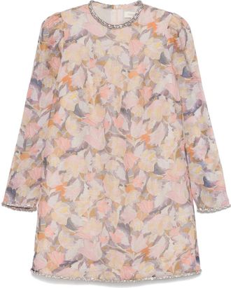 Zimmermann diamante-trim mini dress - women - Silk/Linen/Flax/Polyester/Cotton - 2 - Neutrals