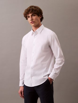 Calvin Klein Businesshemd »LS SOLID STRETCH CLASSIC SHIRT« mit Kentkragen