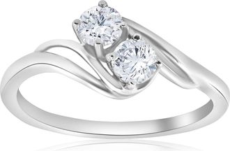 Pompeii3 5/8 ct Two Stone Diamond Forever Us Engagement Ring Solitaire 14k White Gold